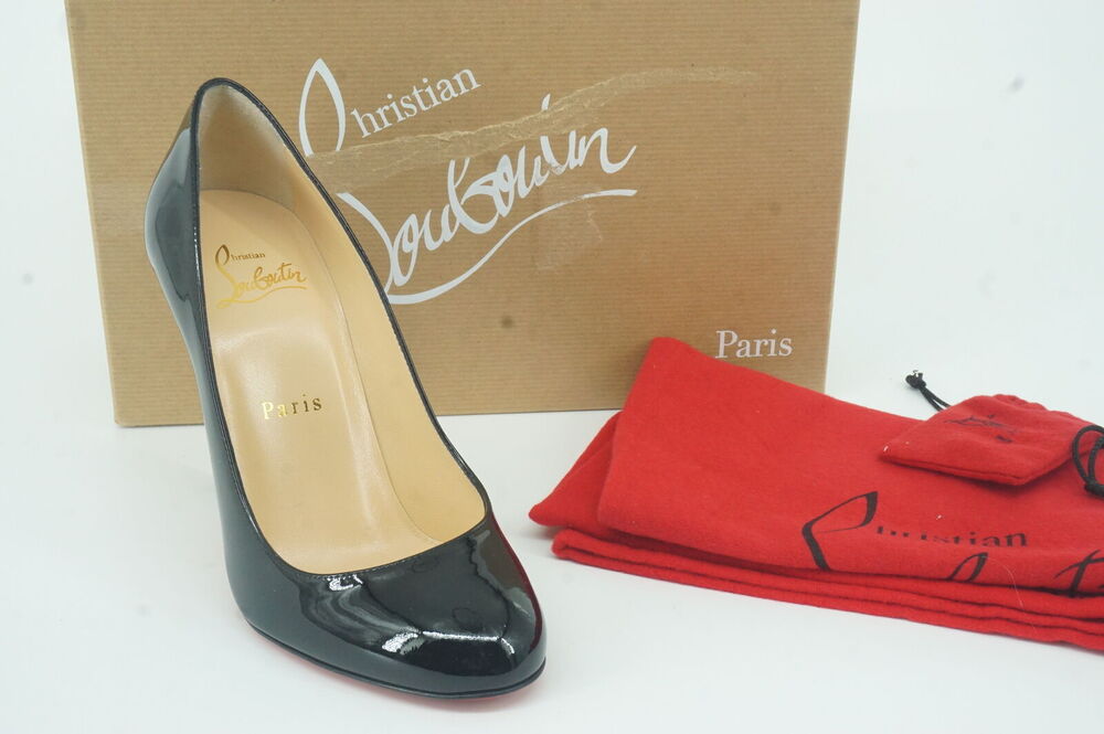 Christian Louboutin Fifille Black Patent Leather Pumps SZ 36.5 Round Toe $695